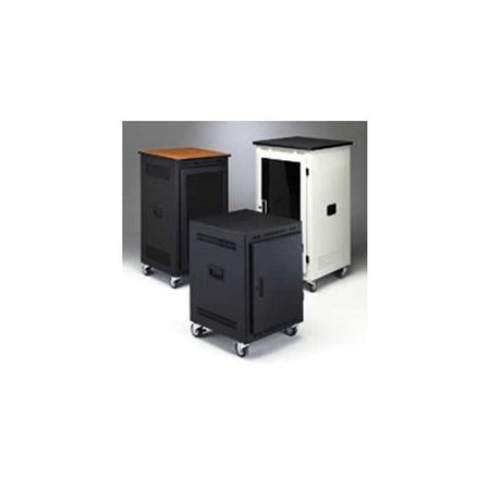 Lowell LPR-2127 Rack-Portable-21U 27in Deep Solid Door Black