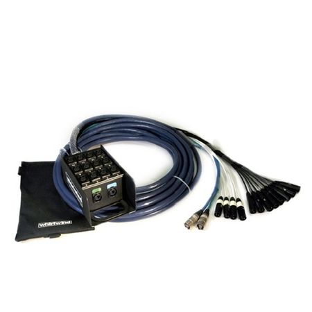 Whirlwind MD-12-2-C6-200 - Snake - Box to Fan, MEDUSA with DATA, 12 XLR inputs, 2 CAT6 lines w/ CAT5e Ethercon, 200', W12PRC62, Snakeskin, Pigbag