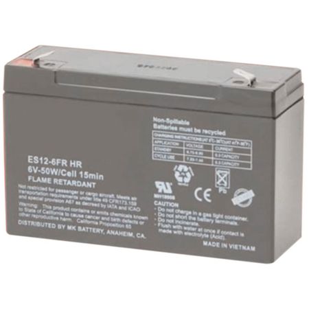 MK Battery ES12-6FR HR - 6 Volts, 12 Amp Hours (20 Hours) Small Sealed Battery