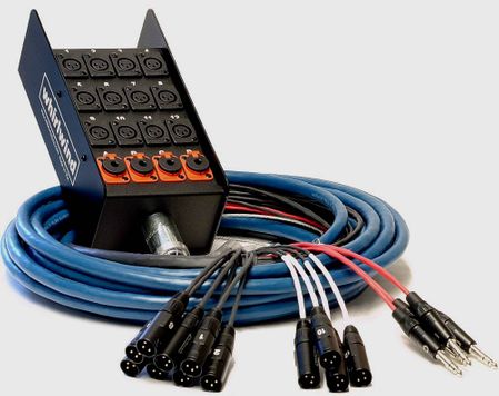 Whirlwind MS-8-4-XL-150 - Snake - Box to Fan, MEDUSA, 8 XLR inputs, 4 XLR returns, 150', W12PR