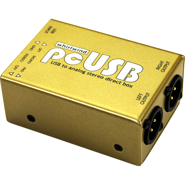 Whirlwind PCUSB Direct Box USBB input, stereo XLR balanced output