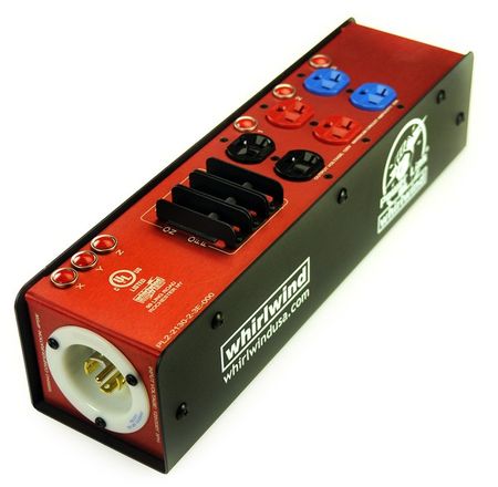 Whirlwind PL2-213023E-000 - Power Link - PL2 Stringer, L2130 inlet and outlet, (3) 20A duplex outlets, indicator lamps, circuit breakers