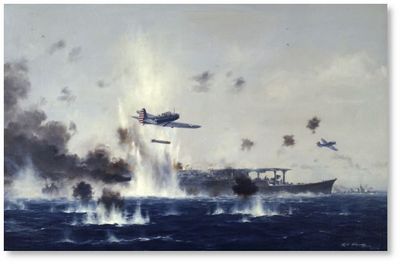 Coup de Gras - Battle of Coral Sea by R.G. Smith (TBD Devastator)
