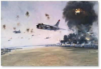 Operation Pierce Arrow - NVN by R.G. Smith (F-8 Crusader)