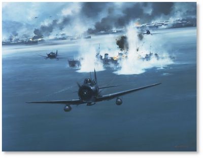 SBDs Attacking at Guadalcanal by R.G. Smith
