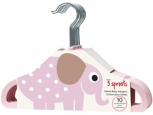 3 Sprouts Non-Slip Hangers - Pink