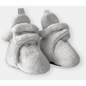 7 A.M. Enfant Baby Bootie Slippers - Plush - Pearl, 3-6M