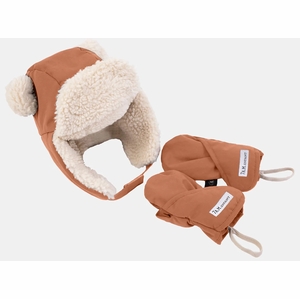 7 A.M. Enfant The Cub Mitten & Hat Set - Benji - Spice (12-18M)