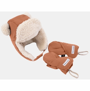 7 A.M. Enfant The Cub Mitten & Hat Set - Benji - Spice (6-12M)