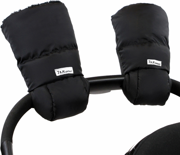 7 A.M. Enfant Warmmuffs - Black Plush