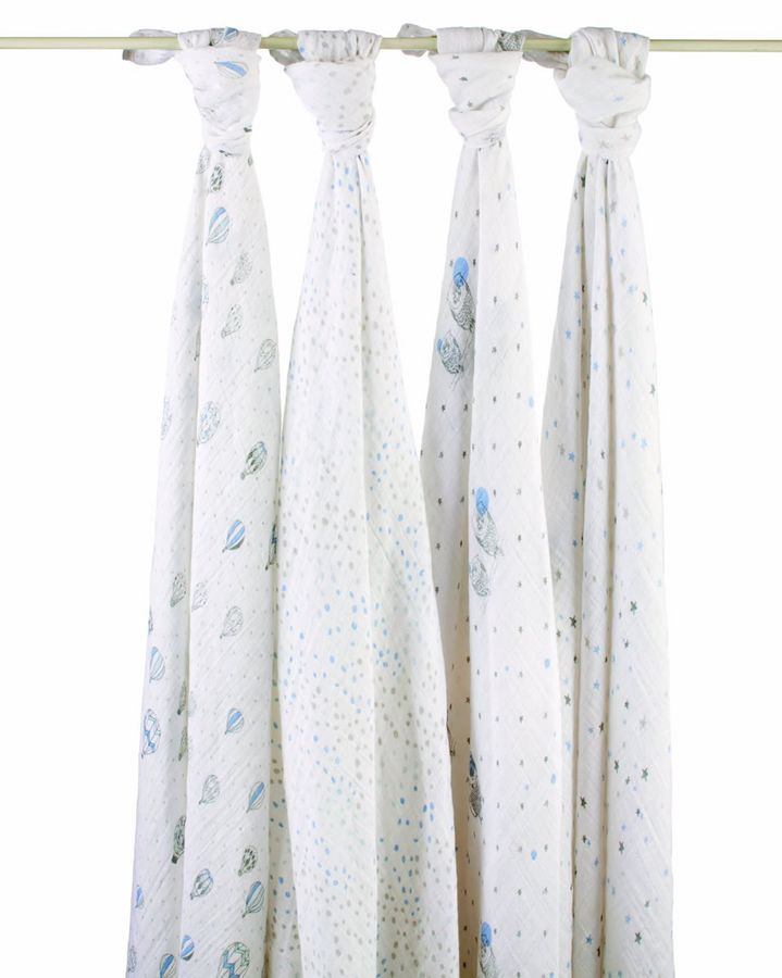 Aden + Anais 100 Cotton Wrap 4Pack Night Sky