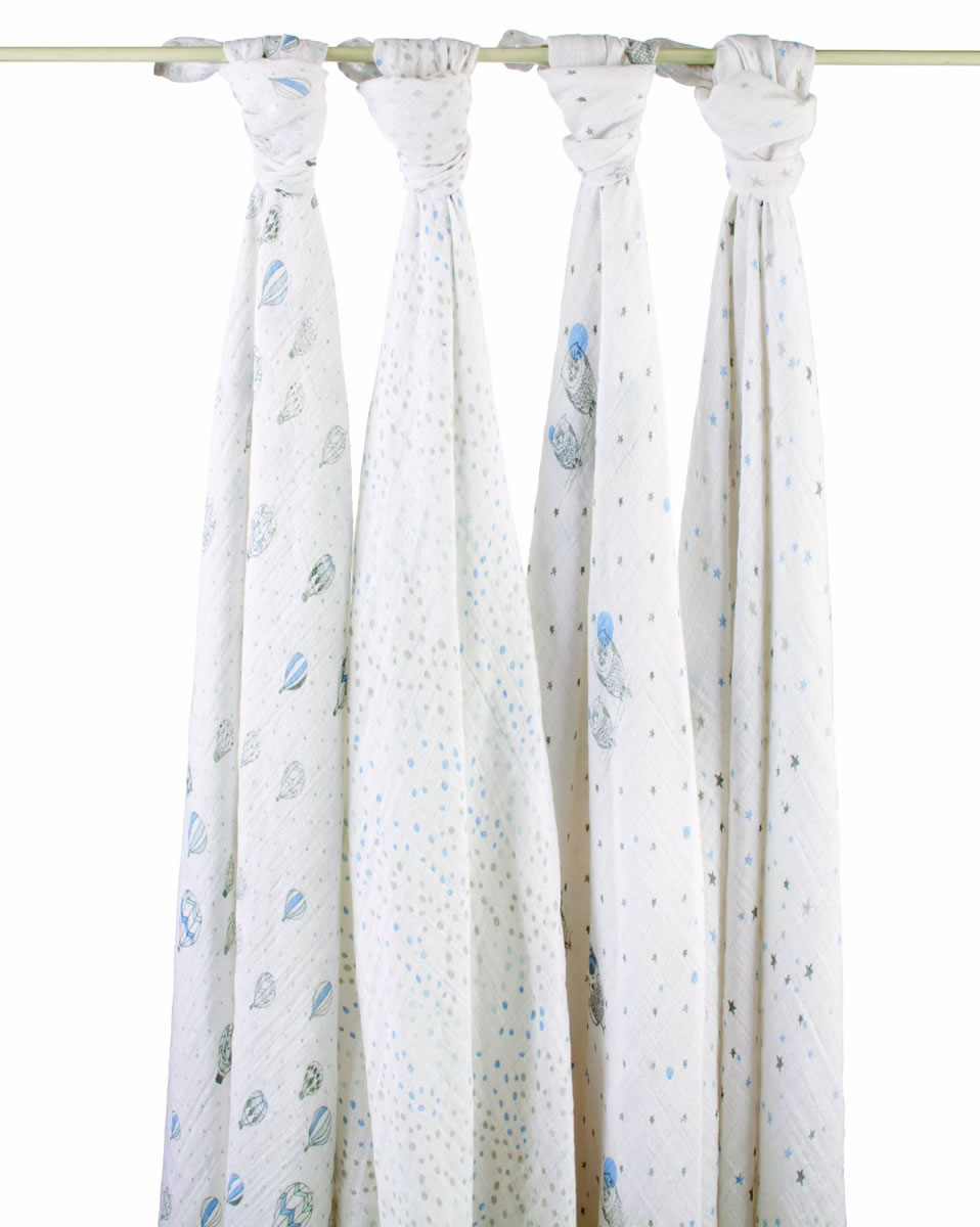 Aden + Anais 100 Cotton Wrap 4Pack Night Sky