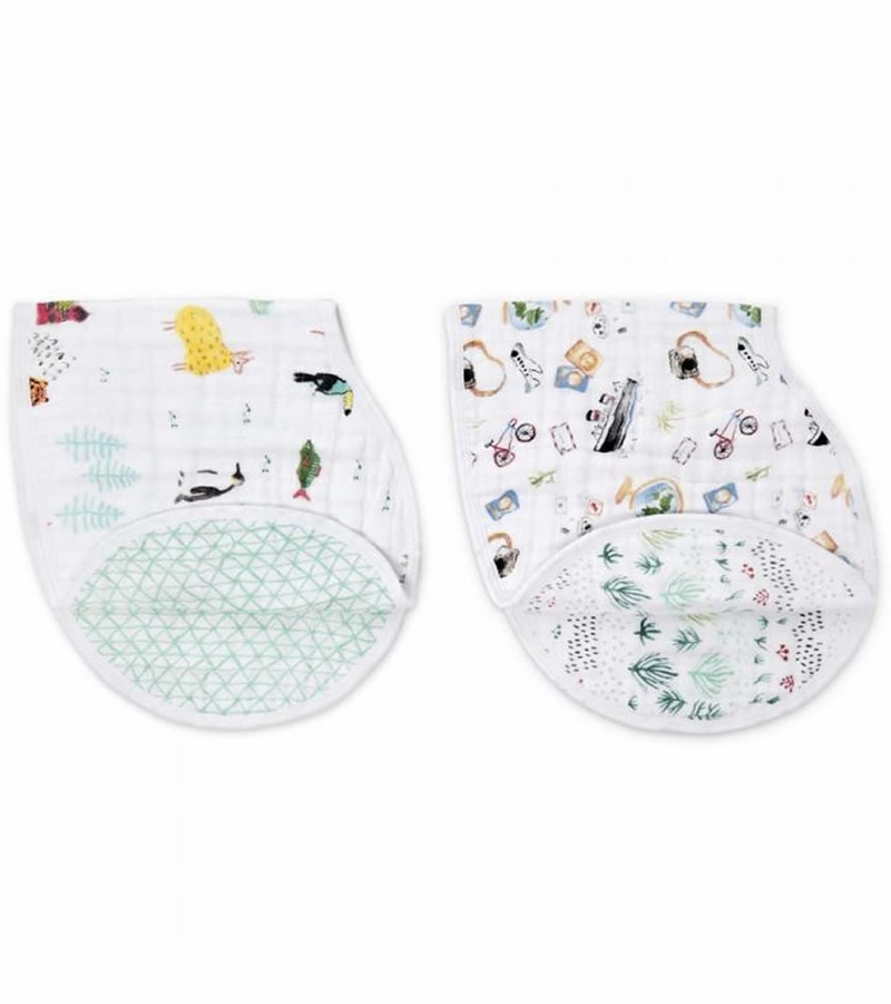 Aden + Anais Classic Burpy Bibs, 2 Pack Around the World