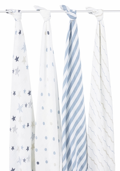 Aden + Anais Classic Swaddle Wraps, 4 Pack - Rock Star