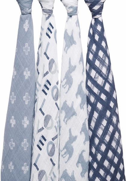 Aden + Anais Classic Swaddle Wraps, 4 Pack - Waverly