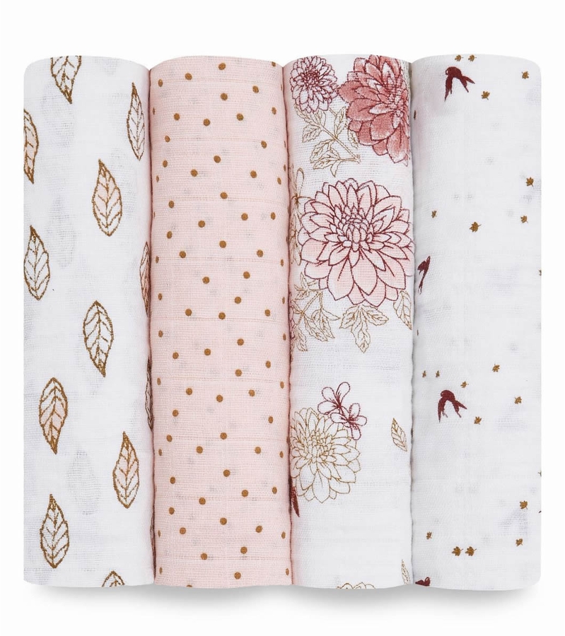 Aden + Anais Classic Swaddle Wraps, 4 Pack Dahlias
