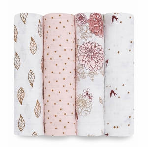 Aden + Anais Classic Swaddle Wraps, 4 Pack - Dahlias