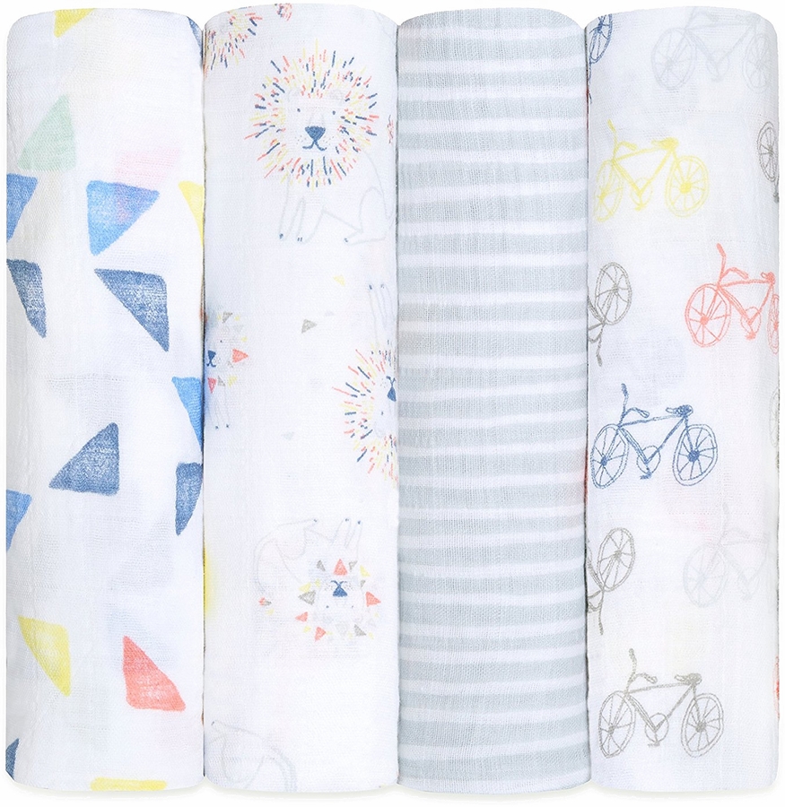Aden + Anais Classic Swaddle Wraps, 4 Pack Leader of the Pack