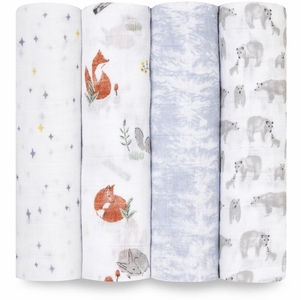 Aden + Anais Classic Swaddle Wraps, 4 Pack - Naturally