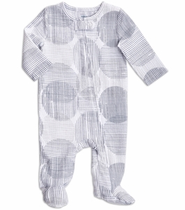 Aden + Anais Long Sleeve Zipper One-Piece - Circle Hatch (3-6 Months)