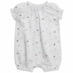 Aden + Anais Short Sleeve Gathered Romper - Butterfly (3-6 Months)