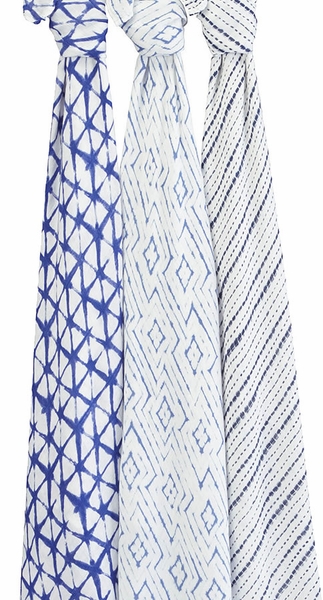 Aden + Anais Silky Soft Swaddles - 3-Pack - Indigo