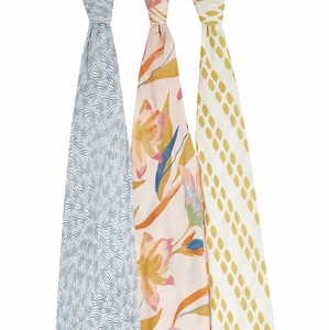 Aden + Anais Silky Soft Swaddles - 3-Pack - Marine Gardens