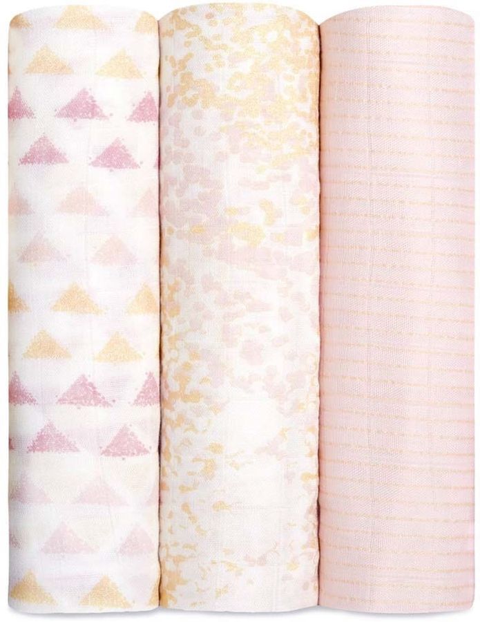 Aden + Anais Silky Soft Swaddles 3Pack Metallic Primrose Birch