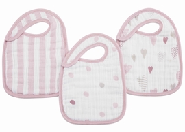 Aden + Anais Snap Bibs, 3 Pack - Heart Breaker