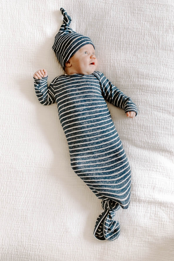 Aden + Anais Snuggle Knit Newborn Gift Set Navy Stripe