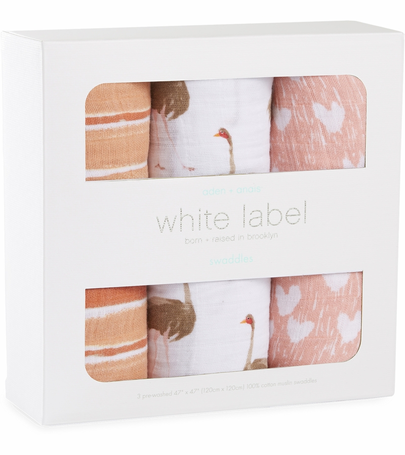 Aden + Anais White Label Classic Swaddle Wrap 3 Pack Flock Together