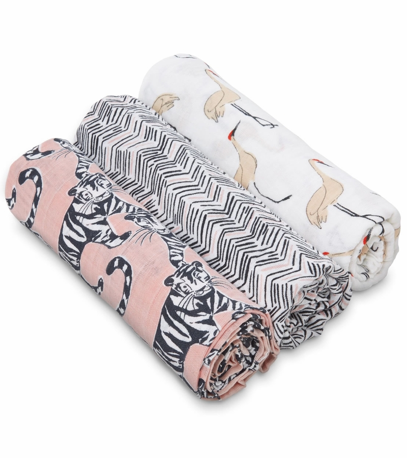 Aden + Anais White Label Classic Swaddle Wraps, 3Pack Pacific Paradise