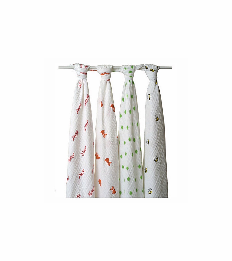 Aden and Anais 4 Pack Muslin Wraps in Mod