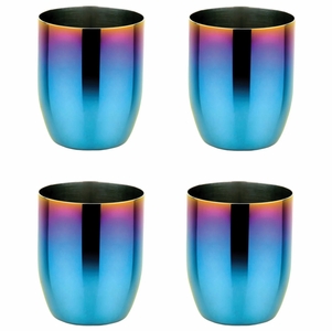 Ahimsa Stainless Steel Conscious Cups (Set of 4) - Iridescent Blue