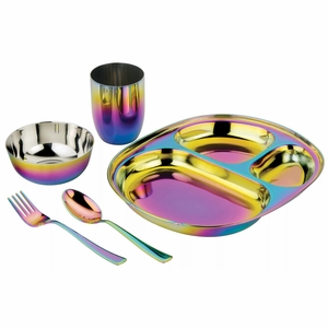 Ahimsa Stainless Steel Mindful Mealtime Set - Rainbow