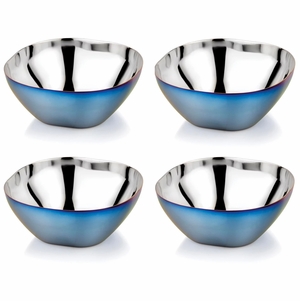 Ahimsa Stainless Steel Smart Snacking Bowls (Set of 4) - Iridescent Blue