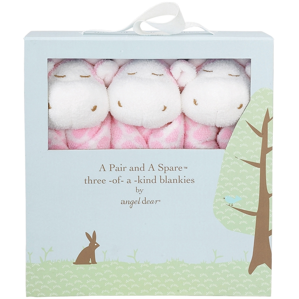 Angel Dear A Pair & A Spare Blankies Pink Giraffe