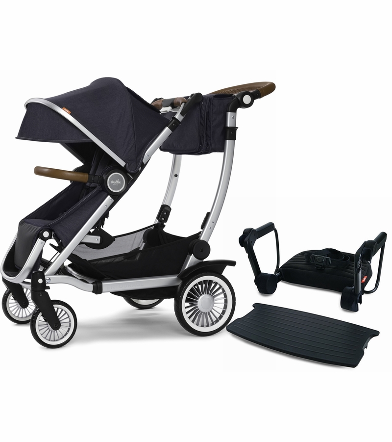 Austlen Entourage Stroller & Sit+Stand Jump Seat Silver / Navy