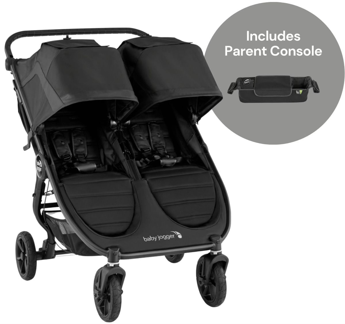 Baby Jogger City Mini GT2 Side by Side Double Stroller + Parent Console