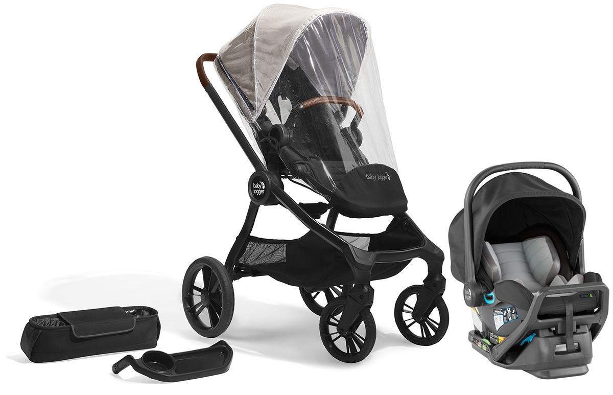 Baby Jogger City Sights + City GO 2 Travel System + Accessory Bundle Frosted Ivory / Slate