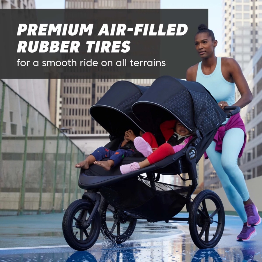 Baby Jogger Summit X3 Double Jogging Stroller Midnight Black