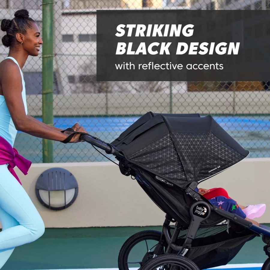 Baby Jogger Summit X3 Double Jogging Stroller Midnight Black