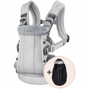 BabyBjorn Baby Carrier Harmony, 3D Mesh + Cover Bundle - Silver / Black