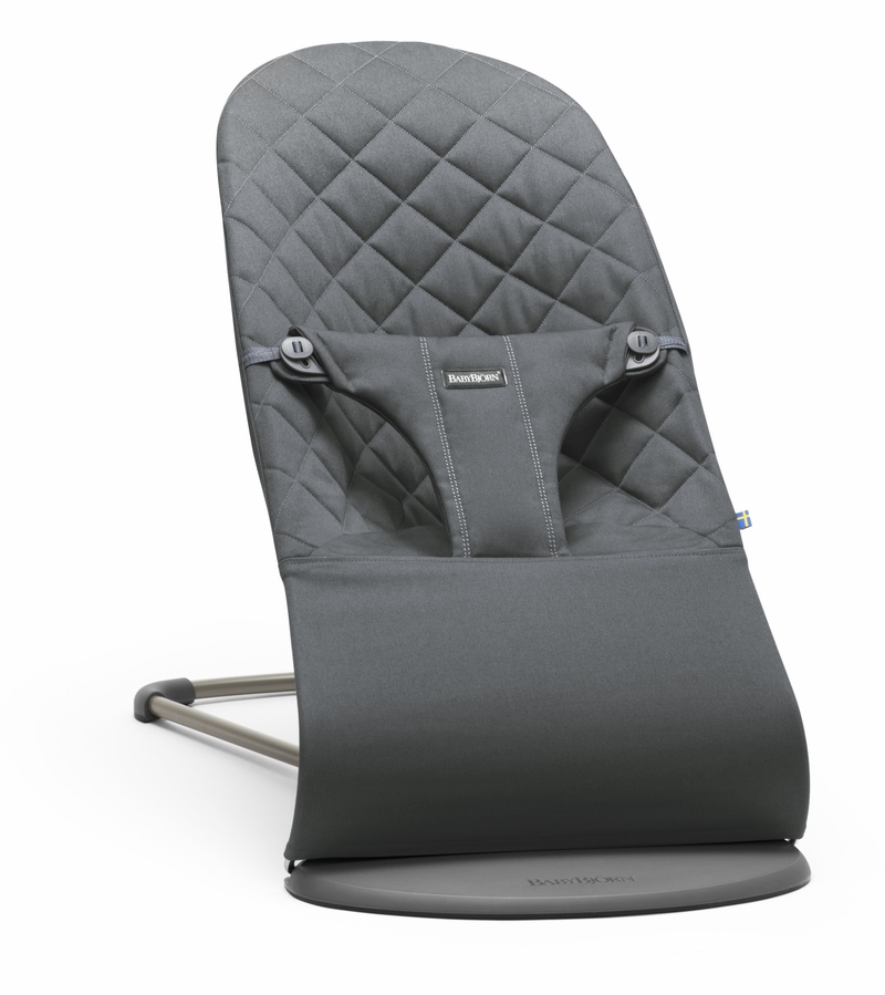 BabyBjrn Bouncer Bliss, Dark Gray Frame Classic Quilt Cotton Anthracite
