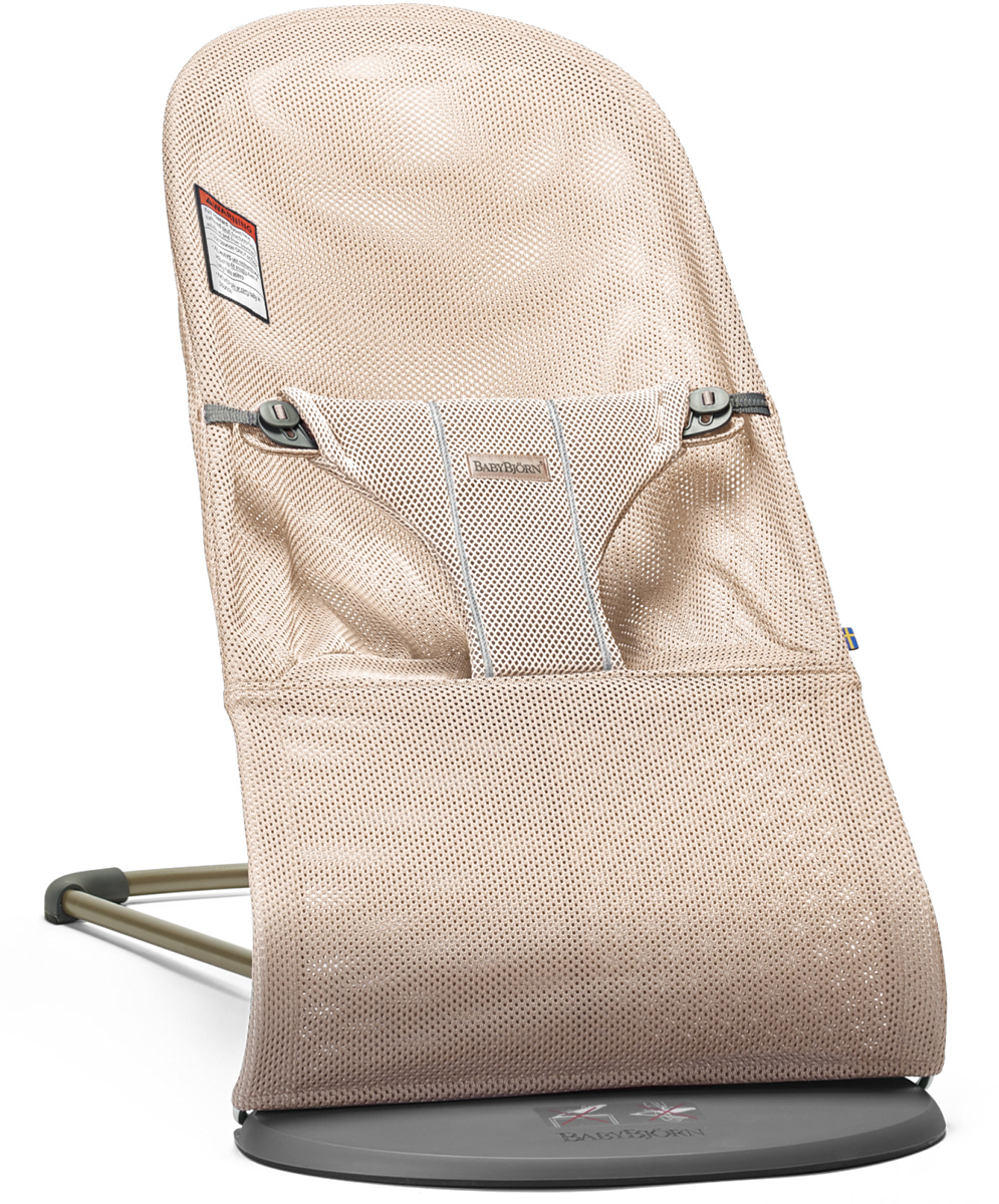 BabyBjrn Bouncer Bliss, Dark Gray Frame Mesh Pearly Pink