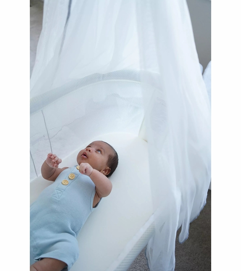 BabyBjorn Cradle + Fitted Sheet + Canopy Bundle White