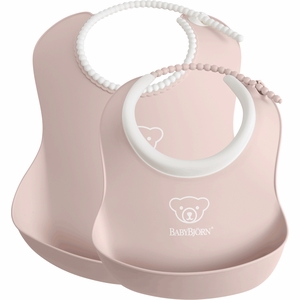 BabyBjorn Feeding Bib Set (Baby Bib + Small Baby Bib) - Powder Pink