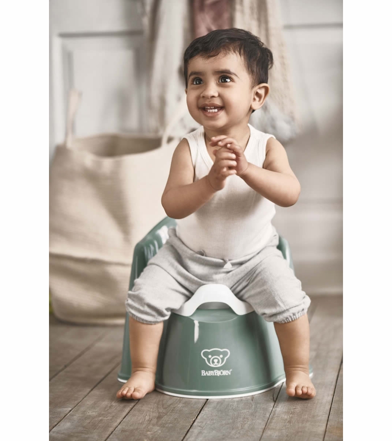 BabyBjorn Potty Chair Deep Green/White