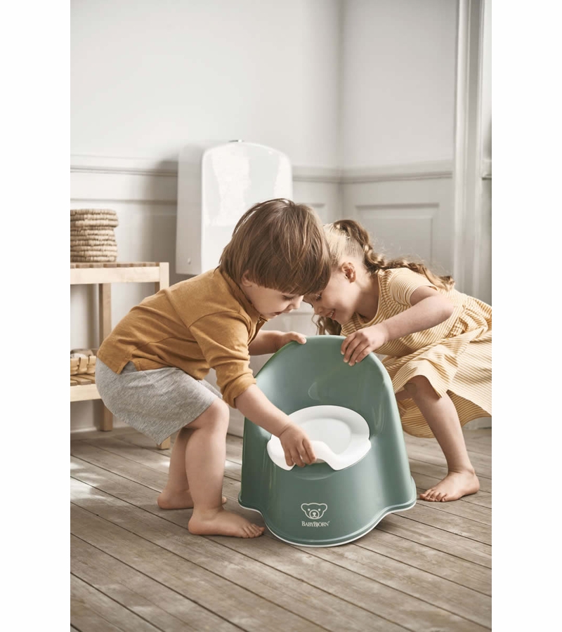 BabyBjorn Potty Chair Deep Green/White