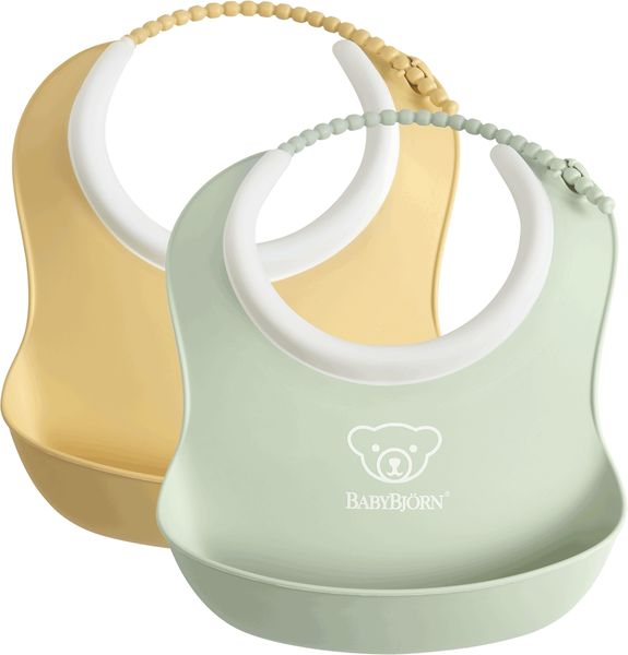 BabyBjorn Small Baby Bib, 2Pack Yellow/Green